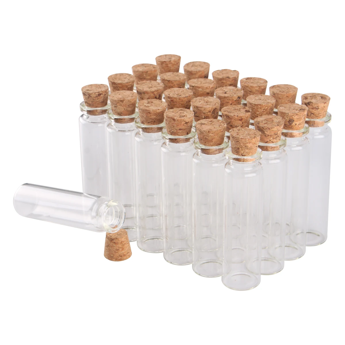 

24 pieces 20ml 22x80mm Transparent Glass Jars Wishing Bottles with cork stopper Spice Jars for Wedding Gift Crafts