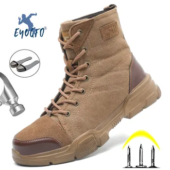 

2020 New Men Hiking Shoes Lightweight Breathable Women Safety Training Shoes Construction Sports Shoes Steel Toe Work Shoes