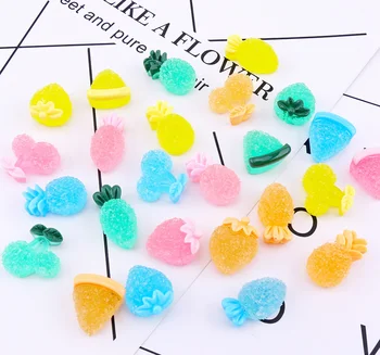 

Simulation Resin Fruits Craft Flatback Cabochon Kawaii Embellishments Decoration DIY Hair Phone Accessories