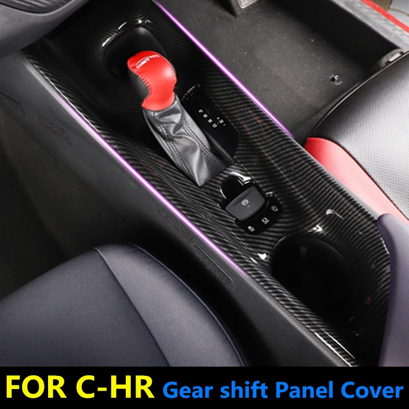

Carbon Fiber Drawing Car Interior Central Console Gear Shift Panel ABS Trim 1pcs For Toyota CHR C-HR LHD & RHD 2016-2018