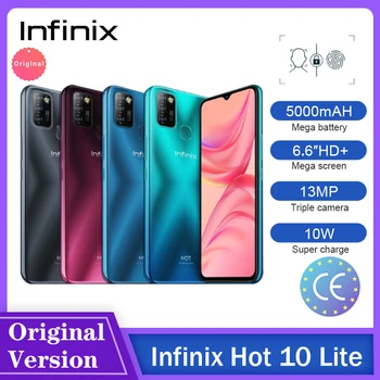 Перейти на Алиэкспресс и купить Infinix Горячая 10 Lite глобальная версия 2 Гб оперативной памяти, 32 Гб встроенной памяти, мобильный телефон 6,6 дюймдюйм HD 1600*720P 5000 мА/ч, 13MP Камера Helio A20 4 ядр...