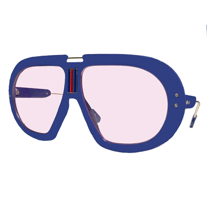 OEC CPO, Ретро стиль, квадратные, для женщин и мужчин,, модные, негабаритные очки, Ретро стиль, черные, солнцезащитные очки для женщин, UV400, очки O210 - Цвет линз: C8 Blue-Pink