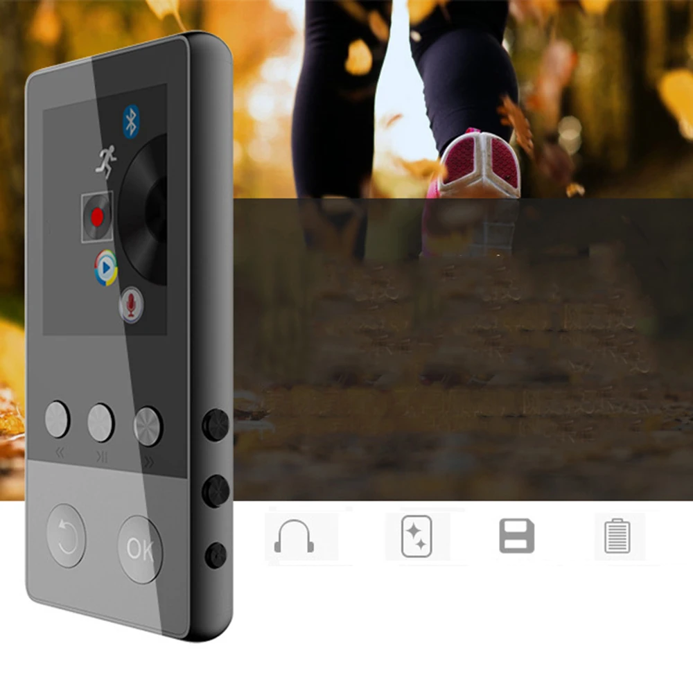 Портативный спортивный MP3 плеер без потерь звук HIFI MP4 видео Bluetooth TFT экран 8 Гб Объем памяти поддержка 64 ГБ sd-карта