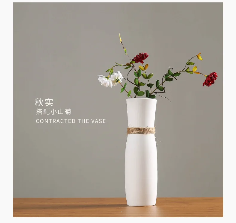 Современная Минималистичная керамическая ваза для цветов креативная белая Цветочная Гирлянда для гостиной Европейский предмет интерьера, украшение