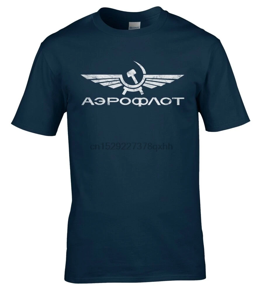 Винтажная Футболка Aeroflot с изображением РОССИИ СССР советских авиакомпаний |