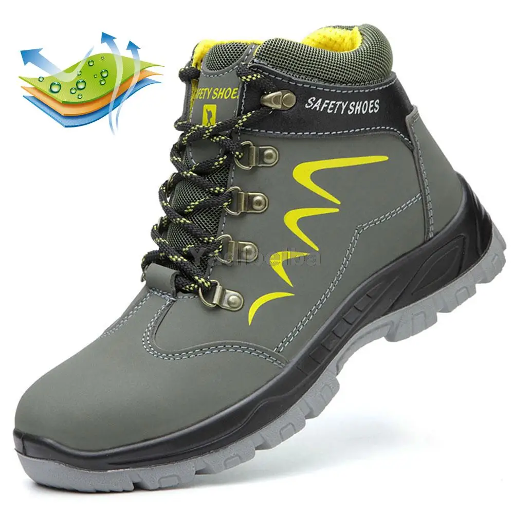 Safety Work Boots For Men Waterproof Security Ankle Shoes Anti-smashing Steel Toe Cap Winter Boots Men Construction Work