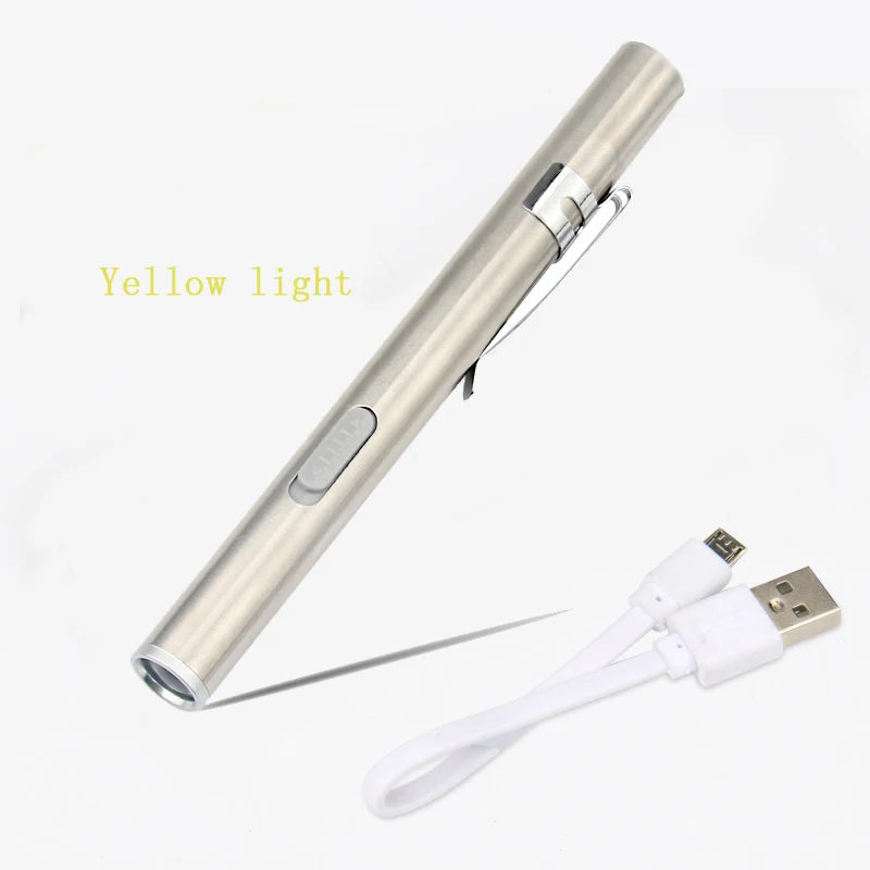 Светодиодный Медицинский Ручка для медсестер, свет, доктор, перезаряжаемый фонарик для детского сада, утренняя проверка офтальмологии, отоларингология, горла, лампа - Emitting Color: 476Single yellow