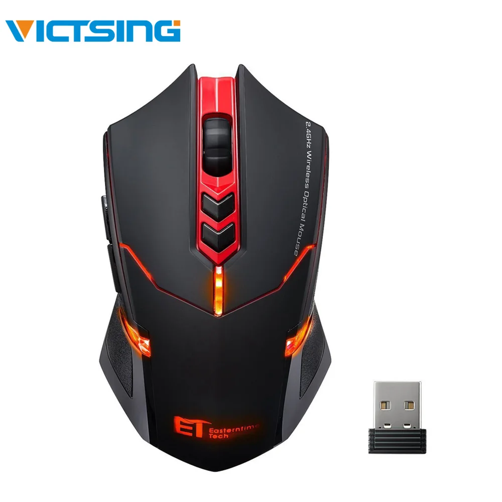 

VicTsing TOP Wireless Gaming Mouse 2400 DPI Ergonomic Grips 7 Buttons Breathing Backlit Unique Silent Click s Mouse Gaming