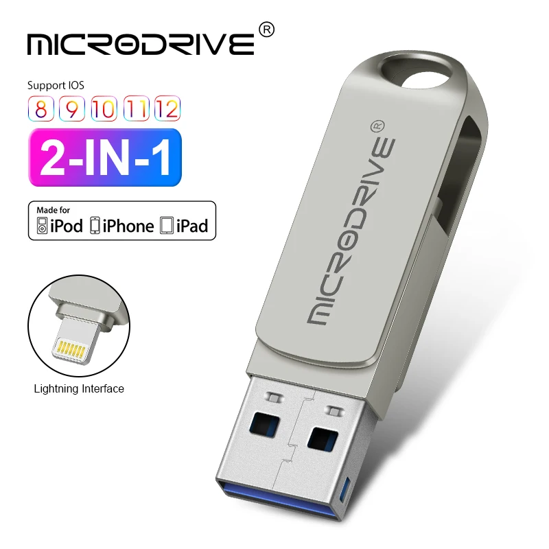 OTG Флешка для iPhone 6/6s/6plus/7/7plus/8 Usb/Otg/Lightning 2 в 1 usb флэш накопитель iOS внешние