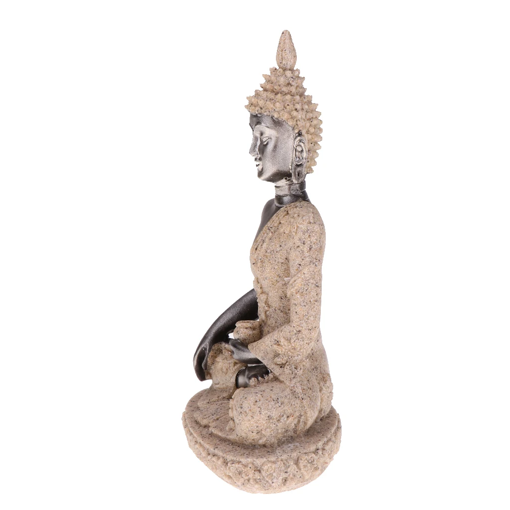 Decorative Seated The Hue Monk Buddha Figurine Sandstone Finished 3 inch Tall Meditation Buddha Figurine Fengshui Decoration
