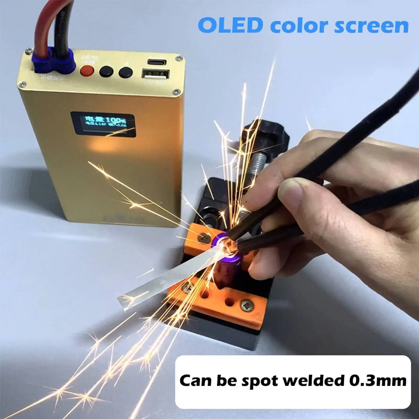 US $56.99 DX10 Portable Spot Welder OLED Adjustable Battery Spot Welding Machine Welder Tools 0203mm Nickel For 18650 8awg Spot Pens