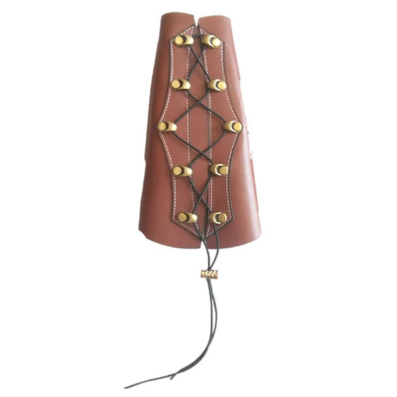 Brown cowhide Регулируемый стрельба из лука Armguard ремешки из искусственной кожи левая рука гвардии Для Охота практика съемки армгард безопасные кожаные армгард - Цвет: Brown cowhide