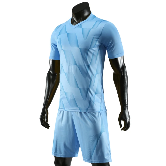 Мужские и пользовательские футбольные майки, Футбольная форма, набор для взрослых, футбольная рубашка, шорты, спортивная одежда, тренировочный костюм, с принтом логотипа номера - Цвет: Light Blue