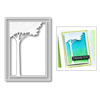 

2020 Hot Tree Rectangle Frame Background New Metal Cutting Dies Foil For DIY Scrapbooking Paper Craft and Card Making No Stamps