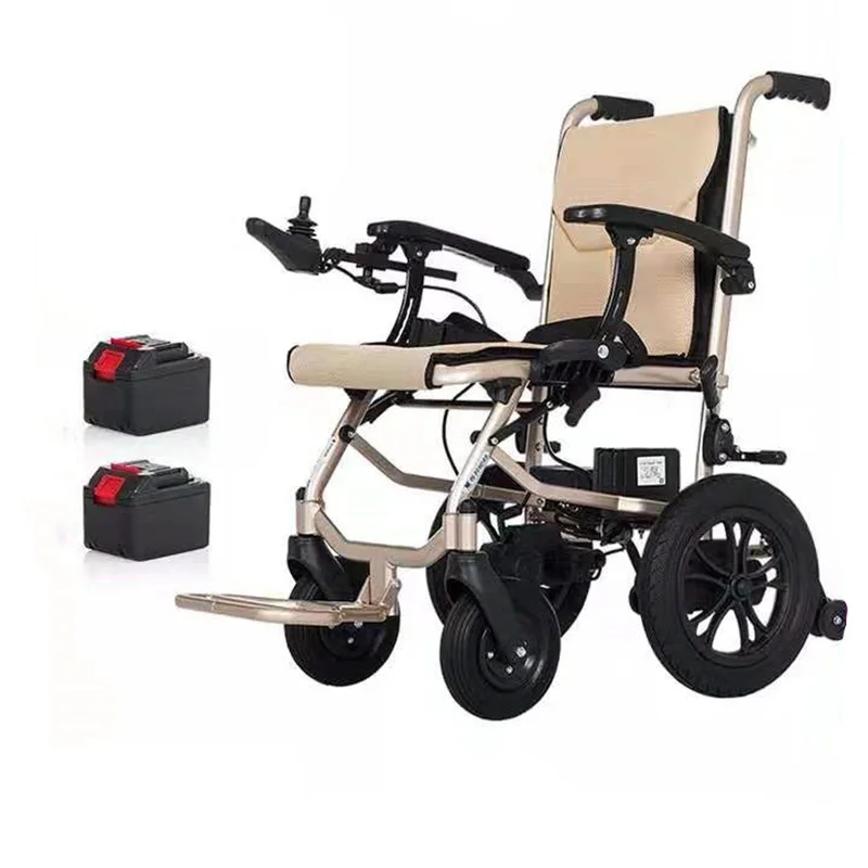 Motorized Wheelchair Electric Wheelchair Folding Portable Elderly Disabled Walkers Get On The Plane Lithium Battery Wheelchair