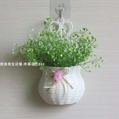 Bell grass white Искусственное растение моделирование настенный цветок горшок Горшечное растение садовое украшение Гостиная Спальня стены цветочный орнамент - Цвет: Bell grass white