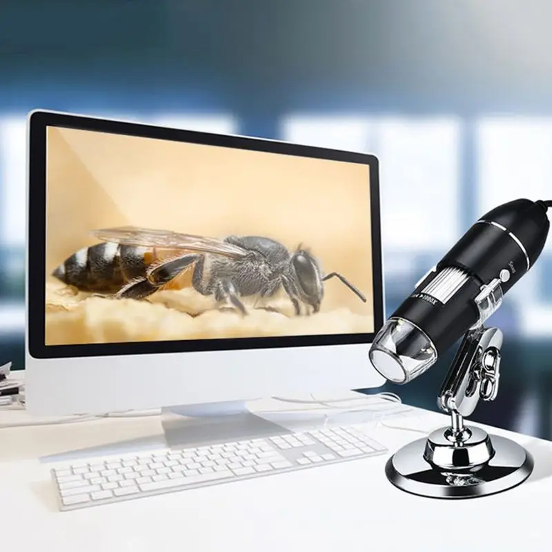 0-1000X цифровой микроскоп камера эндоскоп Лупа 3в1 USB MicroUSB TypeC для мобильного телефона ПК Windows OSX с подставкой