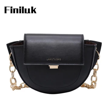 

Finiluk Fashion Small Women Bags Korean Style Chain Crossbody Bag Simple Vintage Women's Chest Bags PU Leather BIZ053 PM49