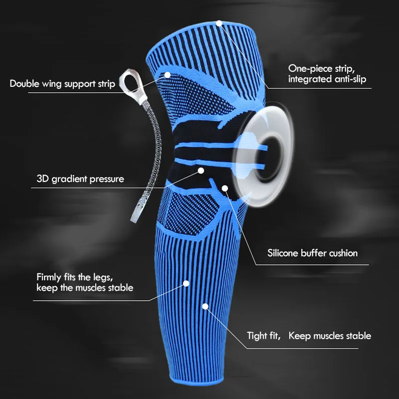 1 шт., профессиональные спортивные наколенники, эластичные бандажные наколенники для баскетбола, тенниса, лыжного спорта, 3D тканевые наколенники, защитные наколенники