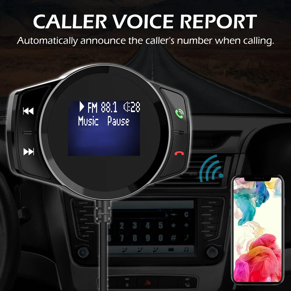 Автомобильный Bluetooth fm-передатчик Авто mp3-плеер FM модулятор Handsfree Dual USB 3.1A быстрое зарядное устройство для телефонов iPhone samsung Xiaomi