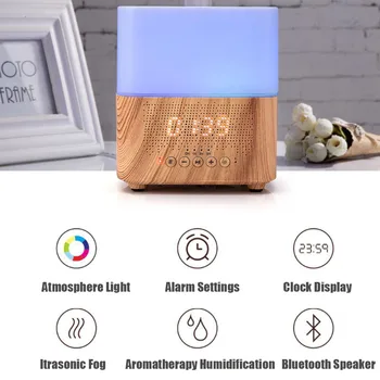 

6 In 1 Multifunction Alarm digital Clock Bluetooth Speaker Humidifier Aromatherapy Machine With Led Night Light Home practical