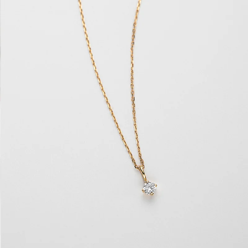 Hot Sale 925 Sterling Silver AAA Zirconia Chain Necklace Shiny Pendant Gift Choker Wedding Jewelry NK066