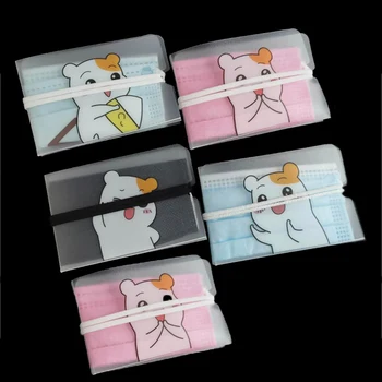 

5 Pcs/set Portable Cartoon Masks Keeper Printing Foldable Mask Storage Clip Face Masks Organizer Container Case 20 patterns