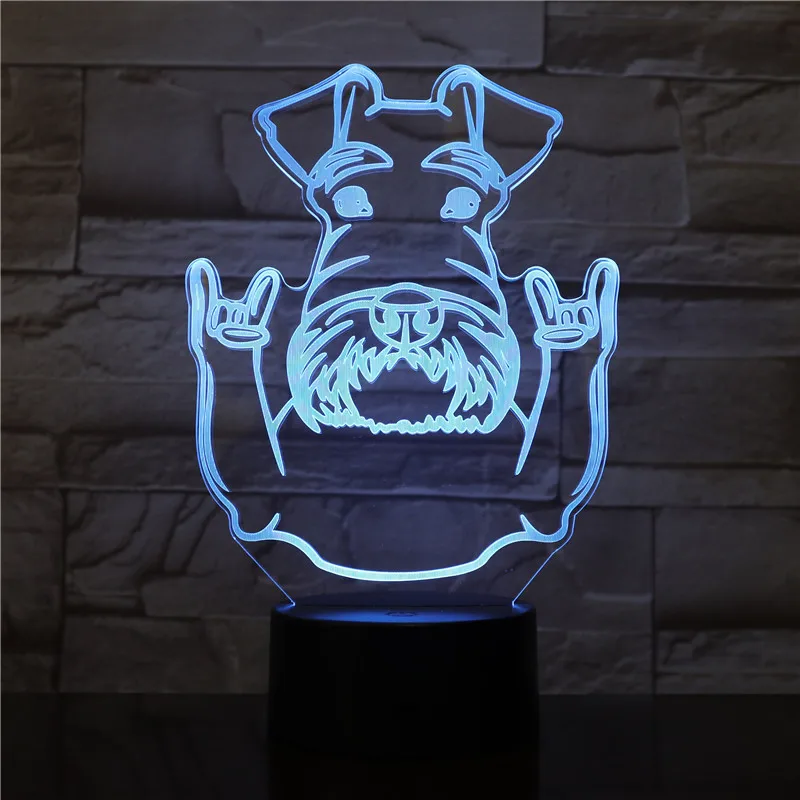 3D светодиодный моделирующий ночной Светильник Usb милая собака настроение сенсорная кнопка атмосфера настольная лампа детская спальня