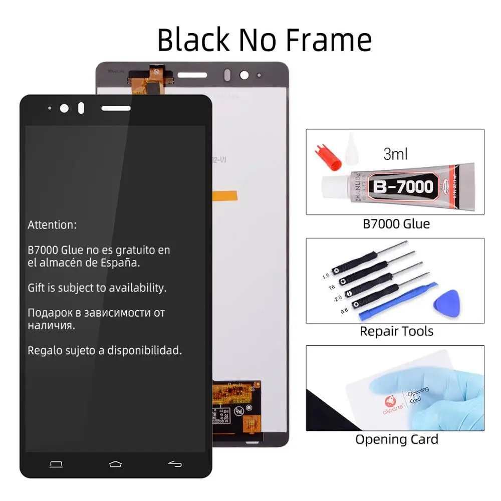 Original Display For BQ Aquaris E6 LCD Display Touch Screen For BQ Aquaris E6 Display Digitizer Assembly Replacement Parts - Цвет: Black No Frame