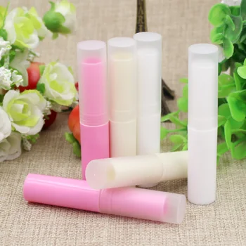 

100pcs/lot 4g Empty Pink/Beige/White Cosmetic Small Lipbalm Tube DIY Makeup Lipstick Sample Sack Pack Container with matte cover