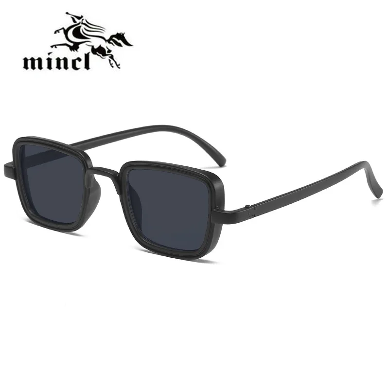 black MINCL/ Ретро Квадратные Солнцезащитные очки женские брендовые дизайнерские солнцезащитные очки для женщин зеркальные солнечные очки сплав Ray женские с коробкой NX - Цвет линз: black