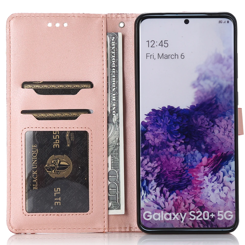 Premium Shiny Leather Wallet Flip Phone Case