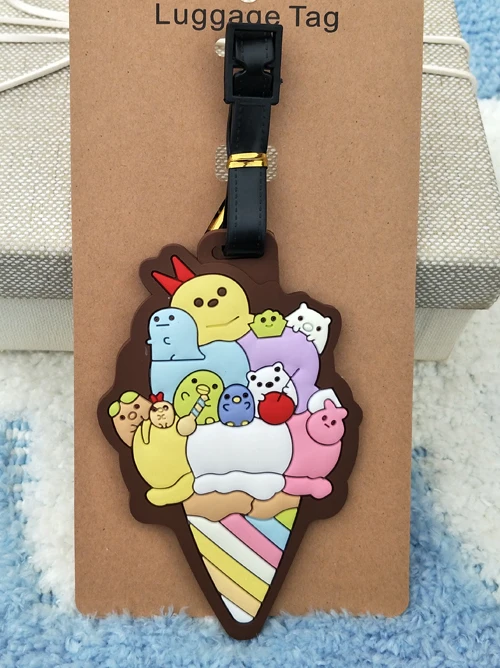 Sumikko gurashi мороженое аниме Багажная Бирка ПВХ подвеска переносная дорожная этикетка чемодан ID багаж держатель бирки новые подарки унисекс - Цвет: see chart