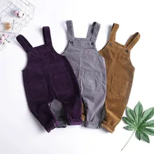 Новые стильные детские штаны на подтяжках на весну и осень, детские вельветовые штаны на подтяжках в Корейском стиле для 0-3 лет, можно открыть