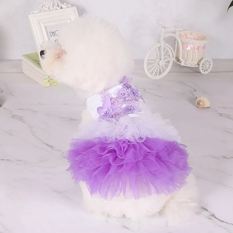 Summer Dog Dress Pet Clothes Wedding Floral Skirt Puppy Clothing Spring For Small Medium Dogs XS-XL | Дом и сад