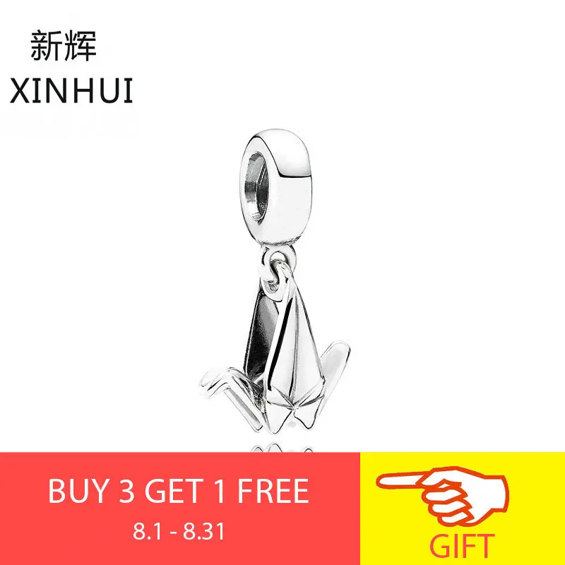 

Starland Fashion Genuine 925 Sterling Silver Lucky Smooth Paper Crane Beads Fit Original Charms Bracelet Women DIY Jewelry Gifts