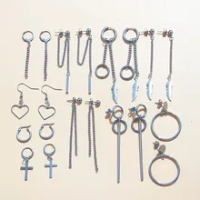 Fashion 20 pcs/set Women Square BTSARMY Stud Earrings for Women and men Piercing Simulated Korea kpop Punk Tassel Earrings