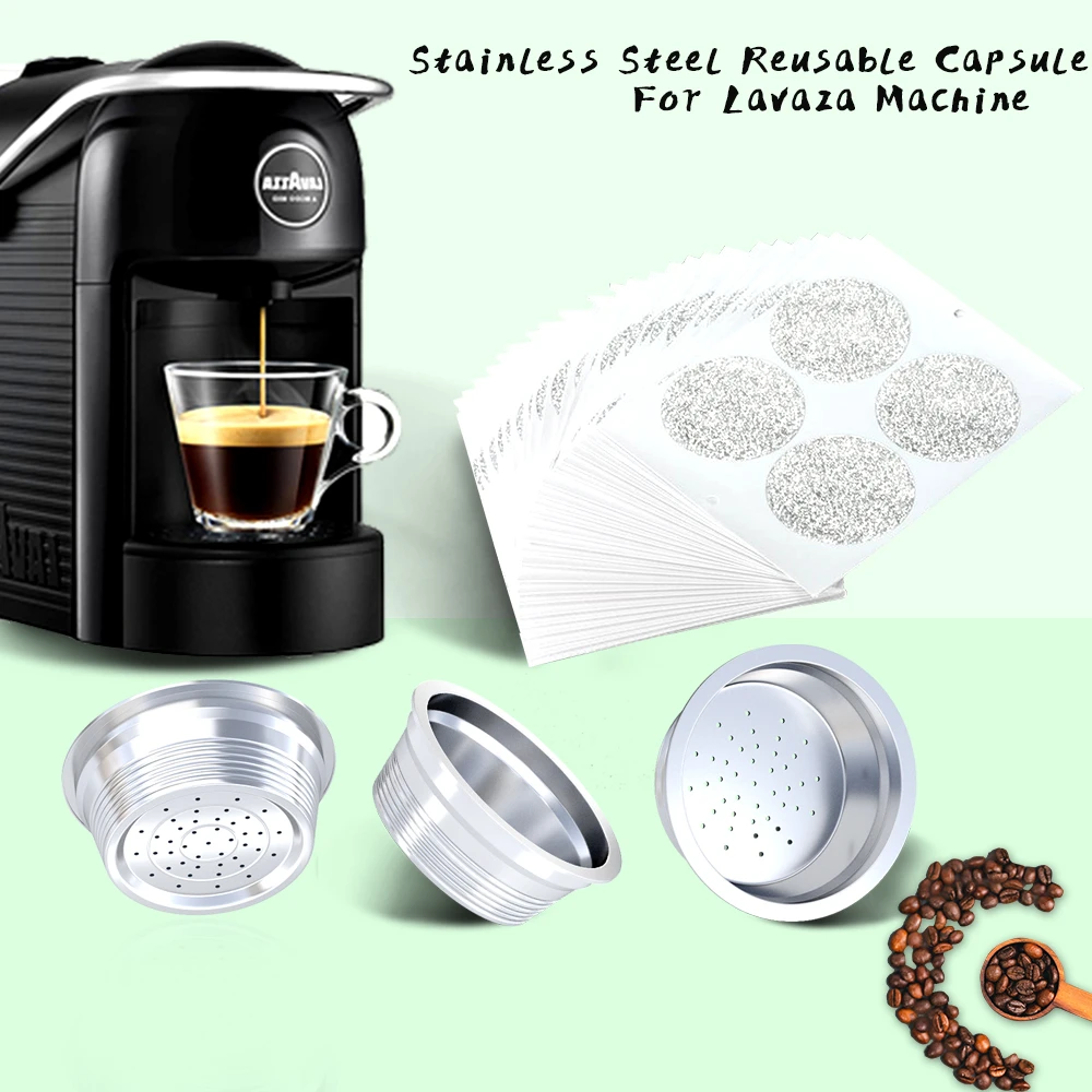 JIACUO Filtros de café para Lavazza A Modo Mio Cápsula de café Recargable 3 