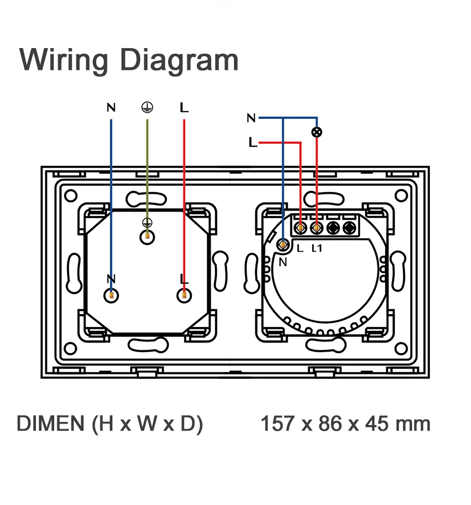 Parede Inteligente, Branco Tomada da UE, 1