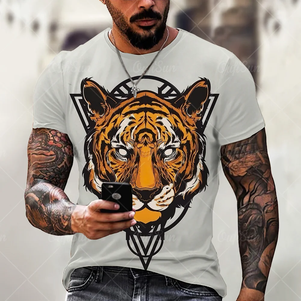 2021 New Fashion Cool T-shirt For Men’s 3D T-shirt Printing lion Short Sleeve Summer Shirt Printing T-shirt