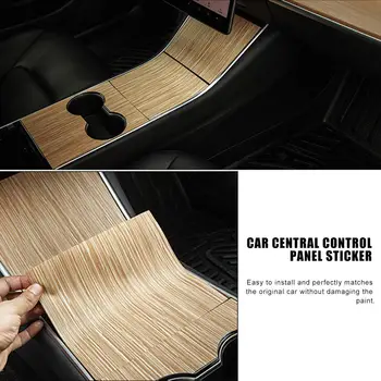 

Car Control Panel Stickers Wood Grain Decoration For Tesla Model3 Armrest Box Auto Anti-scratch Interior Protector Film