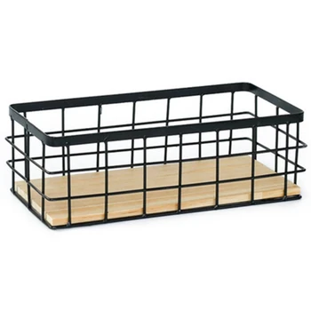 

Iron Storage Holders Home Storage Shelf Wall Hanging Storage Box Flower Pots Book Storage Racks Decoration Organizer Shelves-Bla