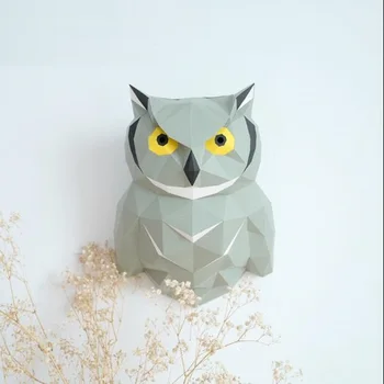 3D Paper Model Handmade Owl DIY Wall Papercraft Home Decor Wall Decoration Puzzles Educational DIY Kids Toys Gift 1