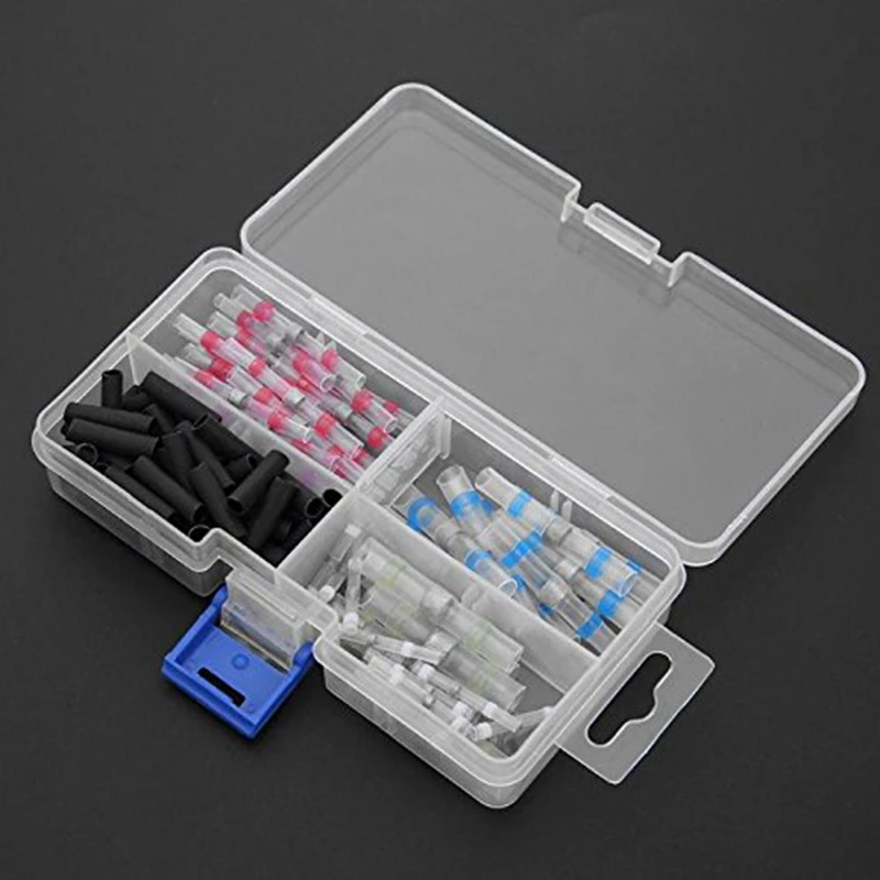 BMBY-100pcs/комплект водонепроницаемый промежуточный кабельный терминал+ термоусадочный корпус рукав термоусадочный стык обжимной разъем для проводов