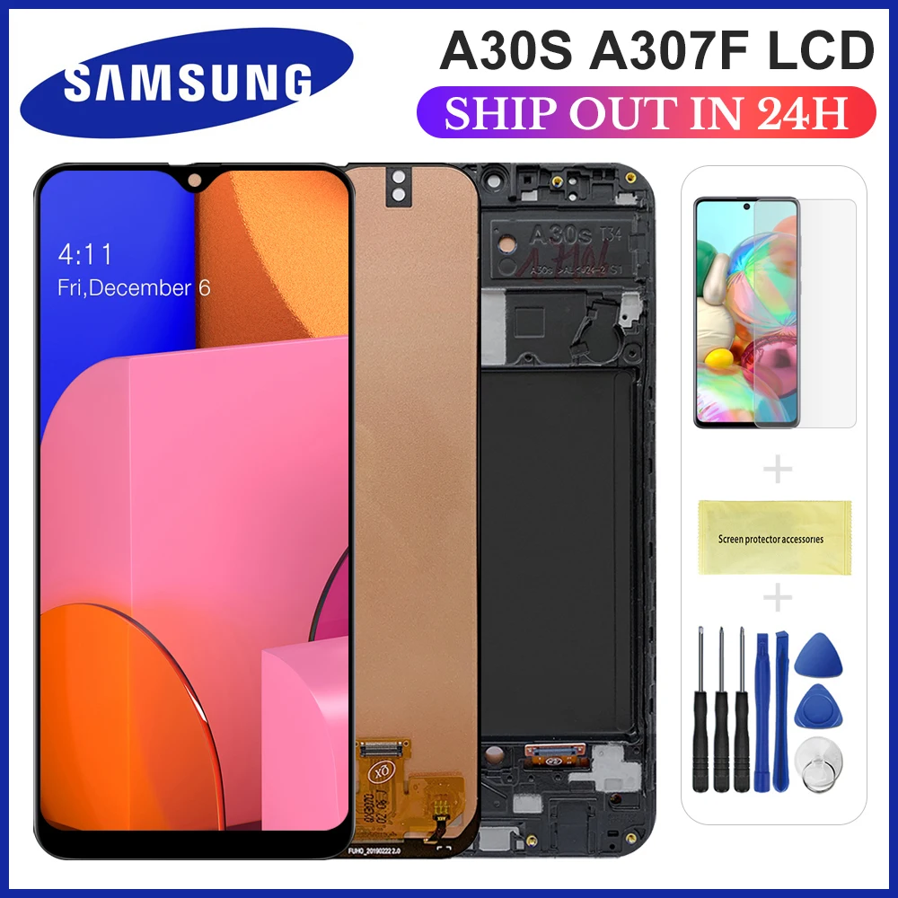 100% протестированный ЖК-дисплей для Samsung Galaxy A30s A307F A307 A307FN сенсорный экран