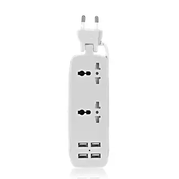 

USB Wall Socket With 4 USB Socket Plug Power Extension Socket EU Plug 1.5m Cable AC Power Travel Adapter USB Smart Phone Charger