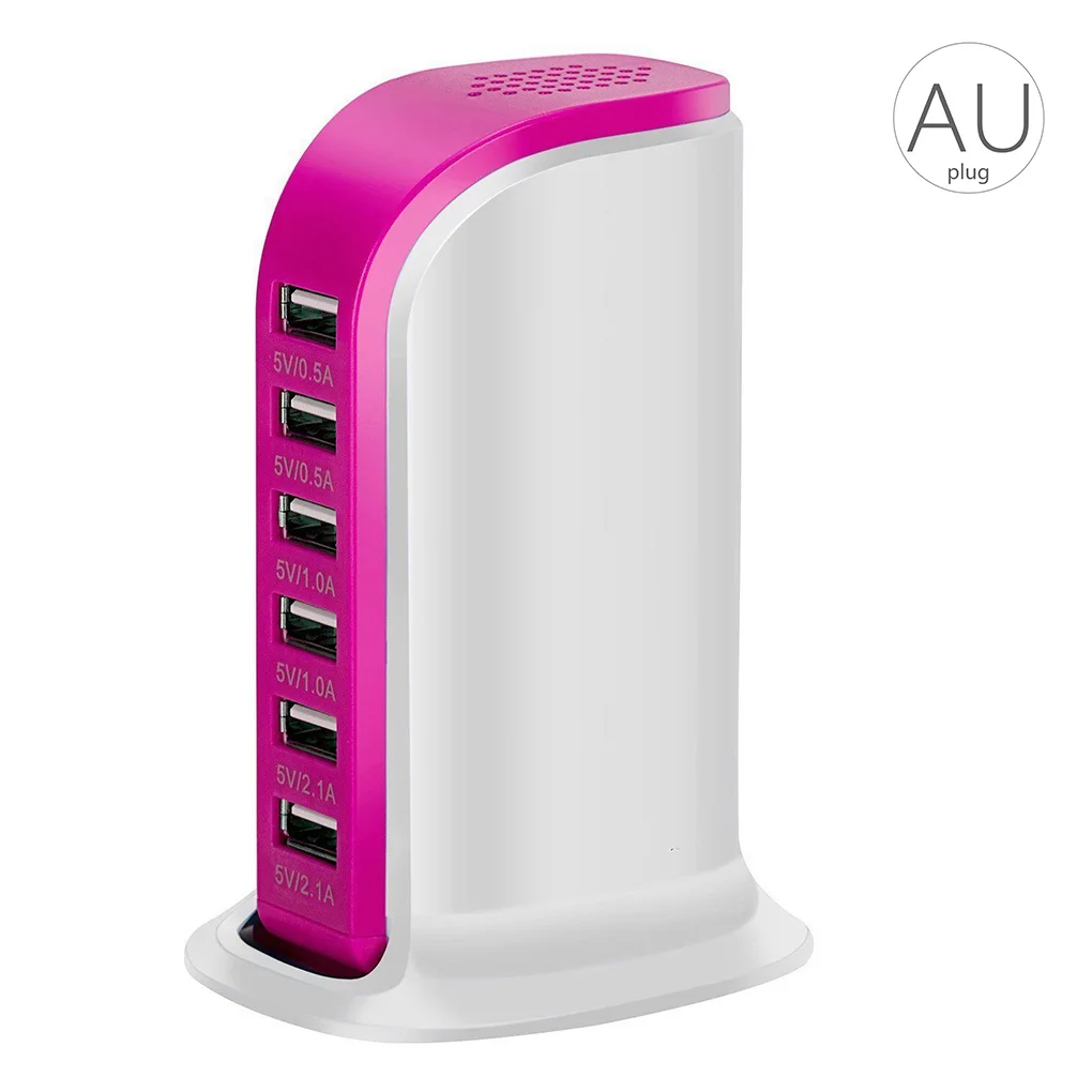 Fast Multi 6 USB Port Hub Charger Desktop Quick Charging Dock Station Home Multiple Travel Adapter Wall Socket US AU EU UK Plugs 5v 1a usb