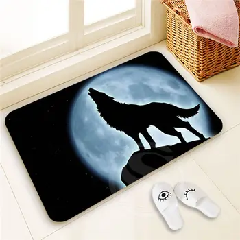

H-P738 Custom WOLF Doormat Home Decor 100% Polyester Pattern Door mat Floor Mat foot pad SQ00722-@H0738