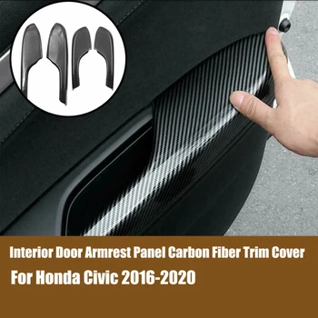 

Door Carbon Fiber Trim Cover Armrest anel For Honda Civic 2016-2020 High quality