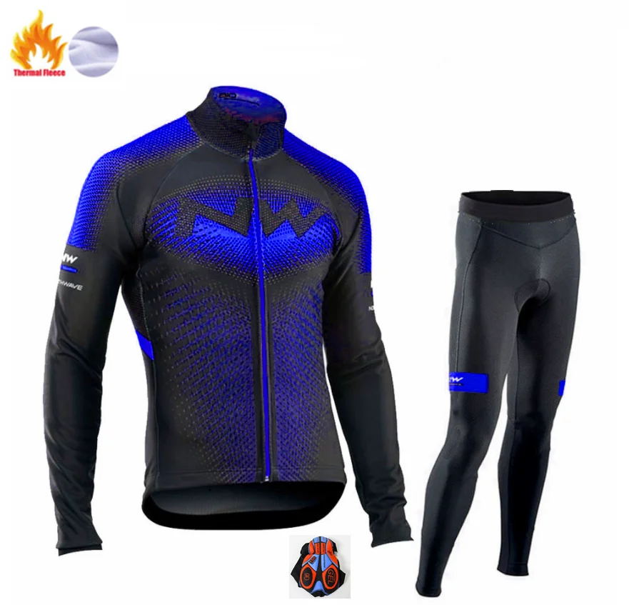 Fleece long sleeve NW Зима Джерси с длинным рукавом пушистый хлопок Джерси флис набор Майо Зима Джерси теплый - Цвет: Fleece long sleeve